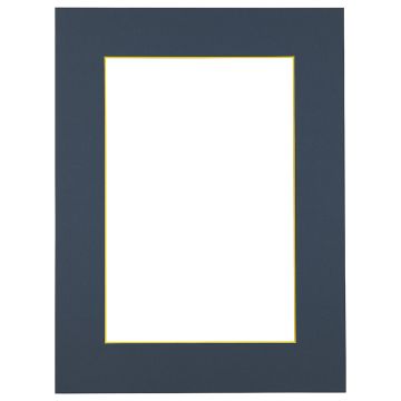 Passe-partout - Blauw met gele kern
